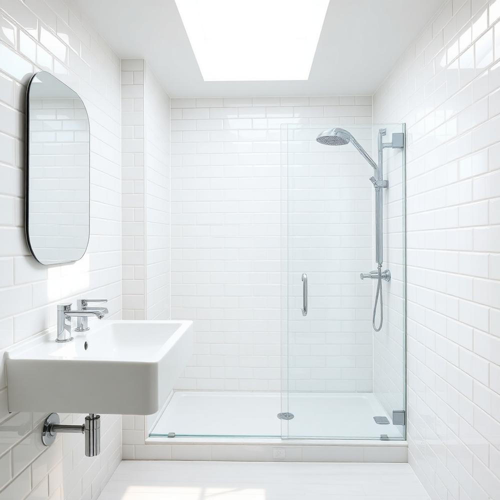 Spotless white bathroom after deep cleaning service